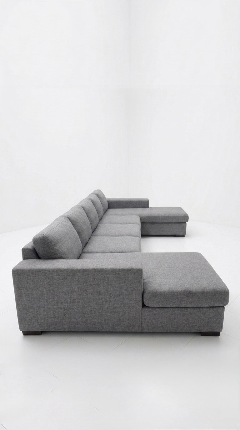 Nevada XL | 6-sits med schäslong & divan | Mörkgrå