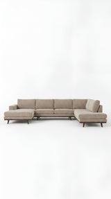 Stockholm | 6-sits med schäslong & divan | Sand Beige
