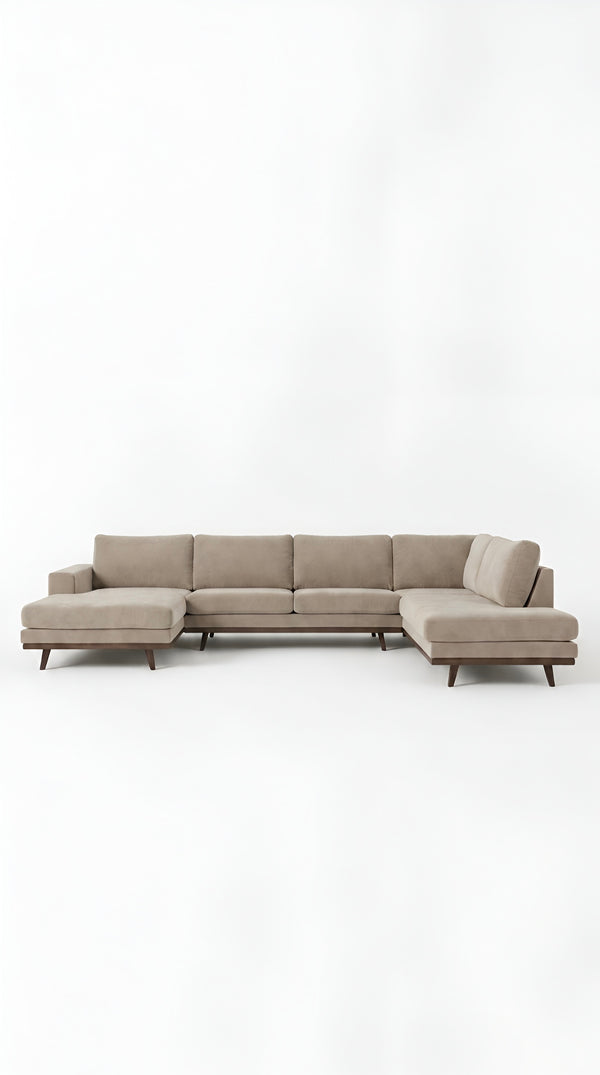 Stockholm | 6-sits med schäslong & divan | Sand Beige