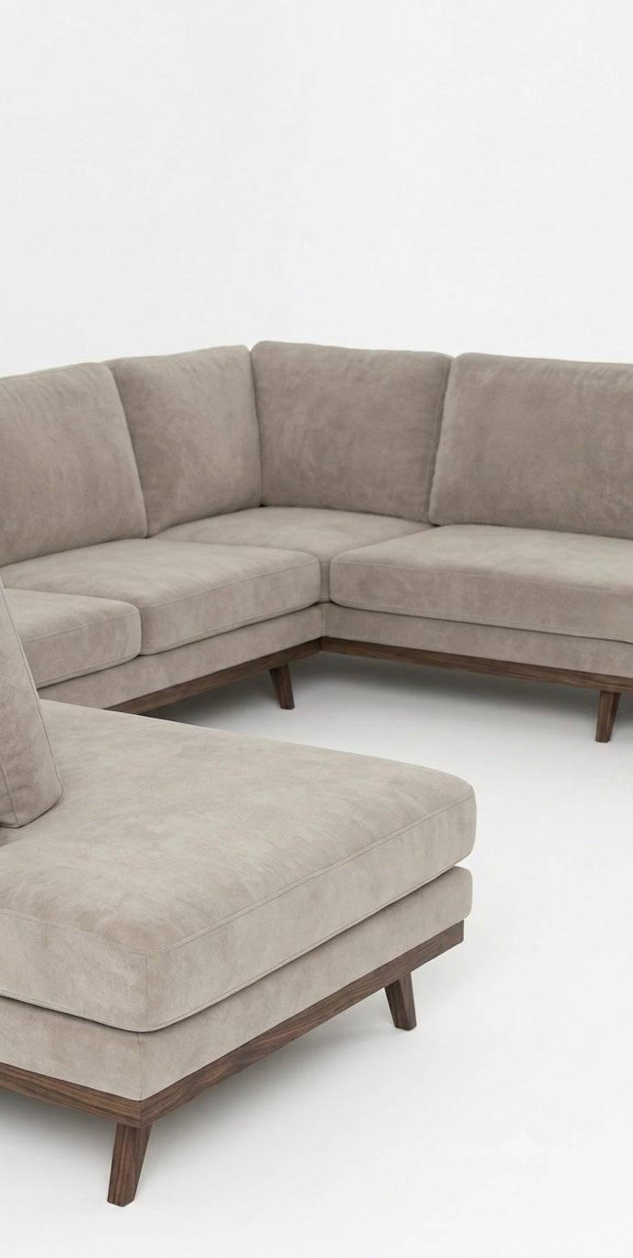 Stockholm | 6-sits med schäslong & divan | Sand Beige