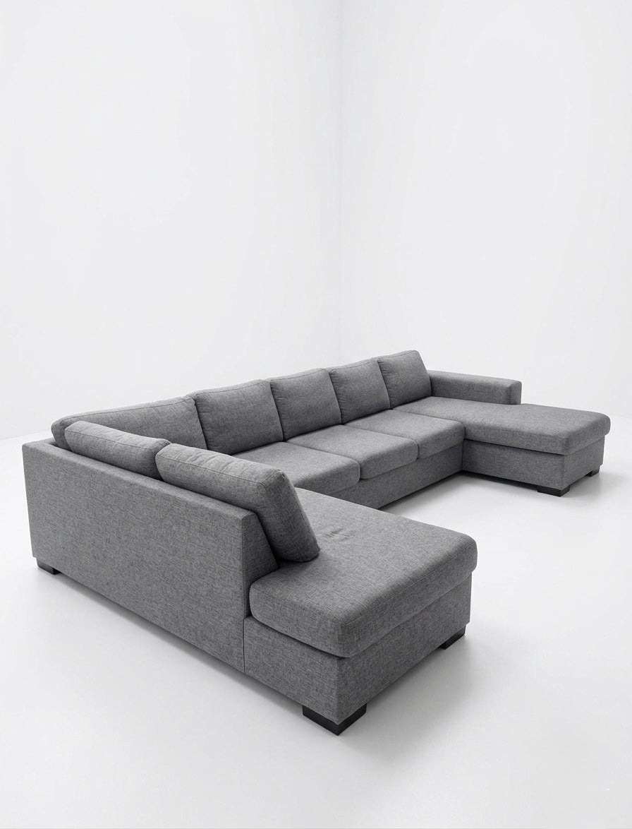 Nevada XL | 6-sits med schäslong & divan | Mörkgrå