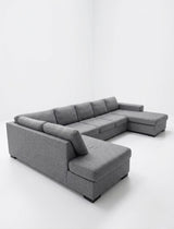 Nevada XL | 6-sits med schäslong & divan | Mörkgrå