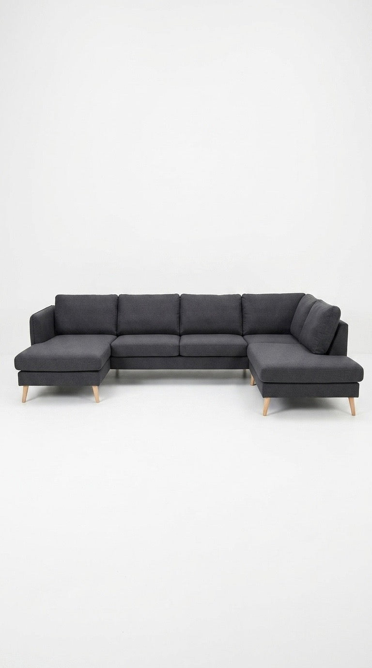 County | 6-sits med schäslong & divan | Midnatt