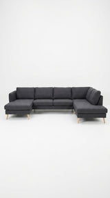 County | 6-sits med schäslong & divan | Midnatt