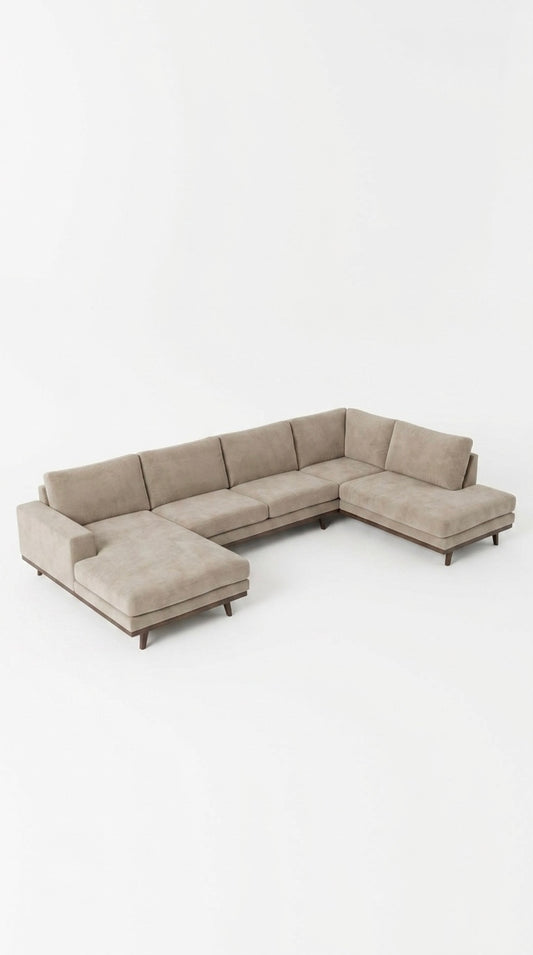 Stockholm | 6-sits med schäslong & divan | Sand Beige
