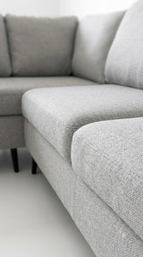 County | 4 sits med schäslong | Grå/Beige
