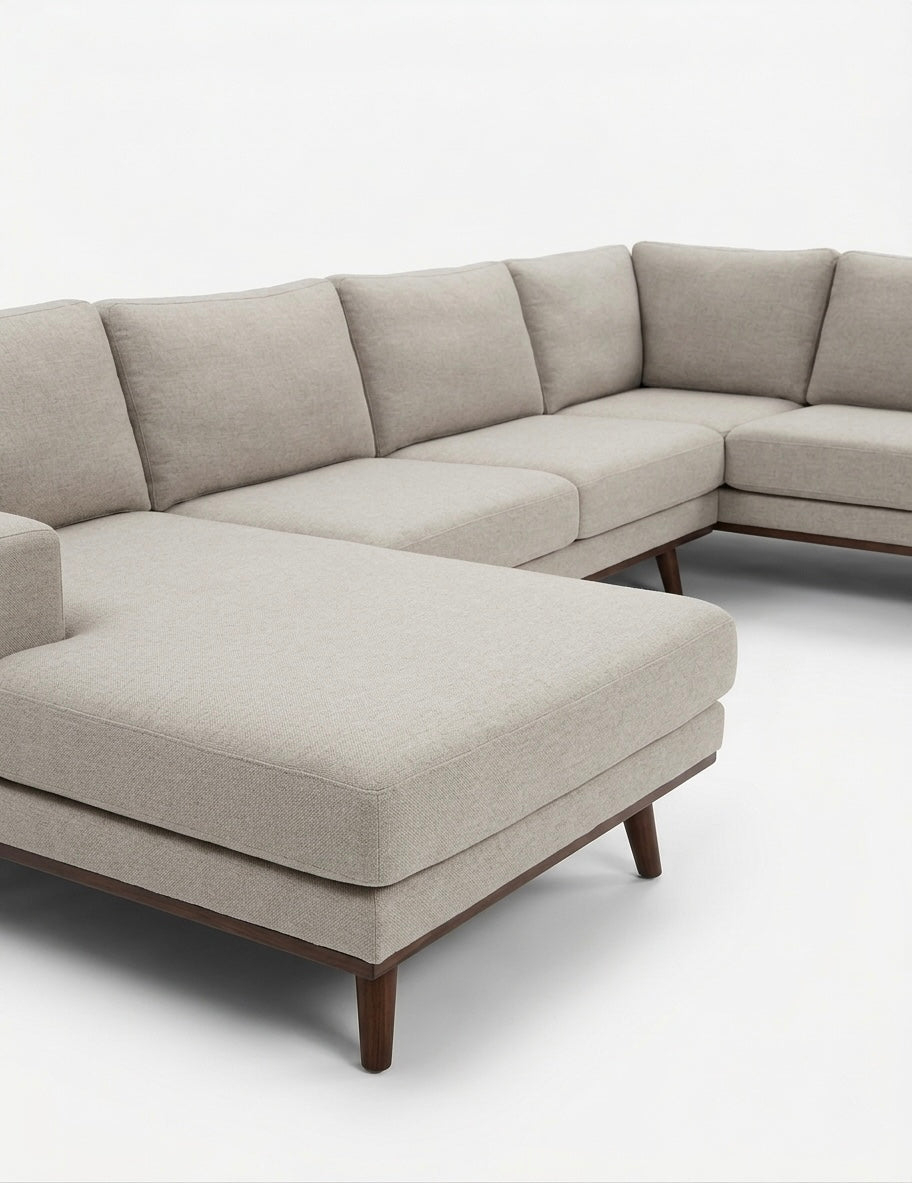 Stockholm | 5 sits med schäslong & divan | Beige