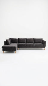 County | 5-sits med schäslong | Sammet