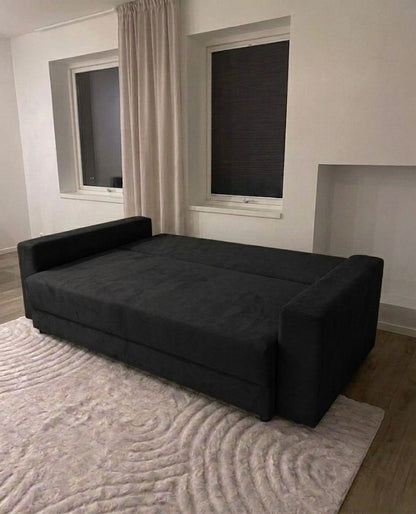 Svart (sammet) - bäddsoffa med utökad förvaring — KRAMEN