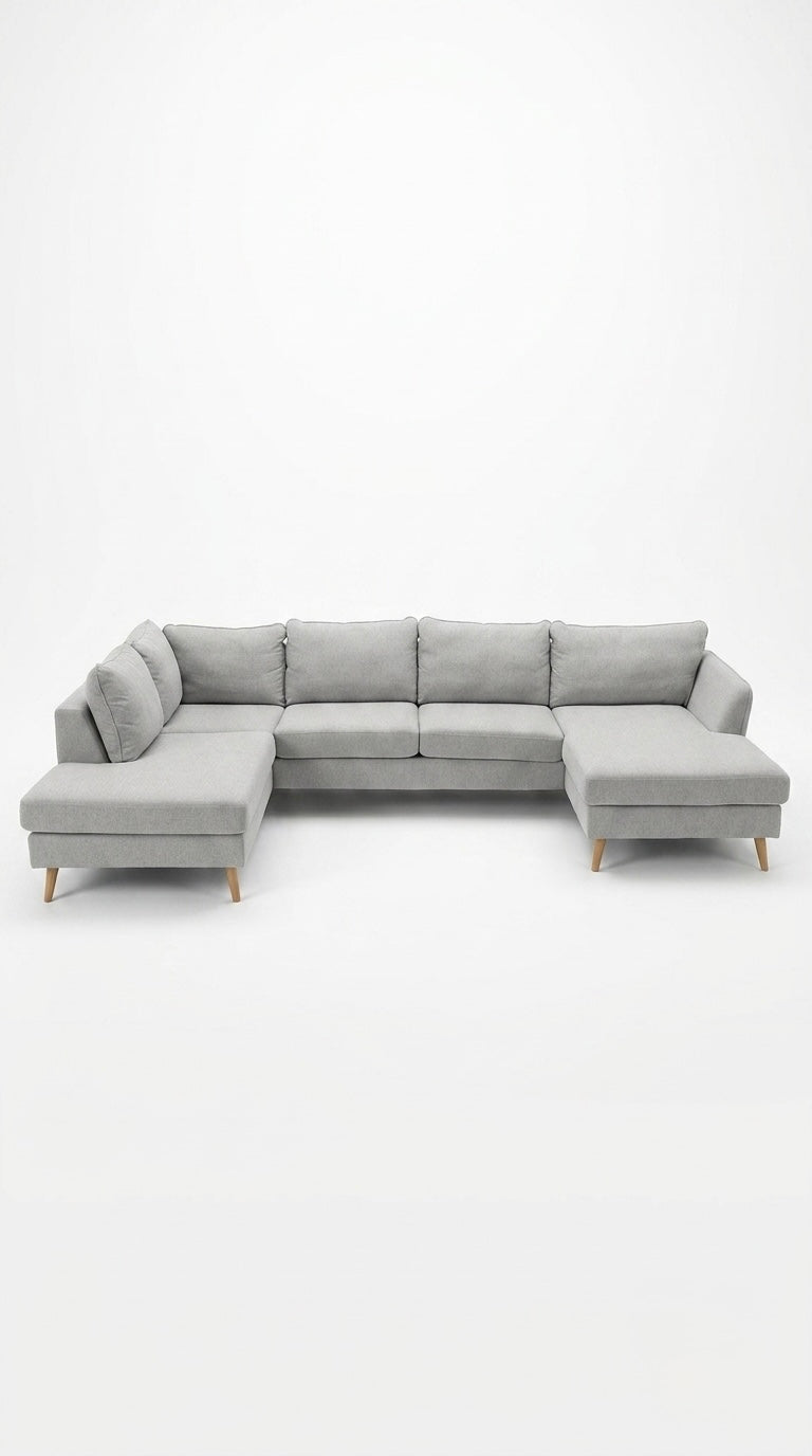 County | 6-sits med schäslong & divan | Alex Beige
