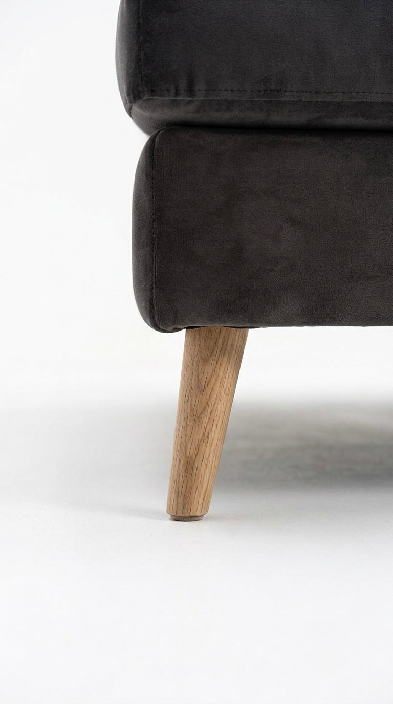 County | 5-sits med schäslong | Sammet