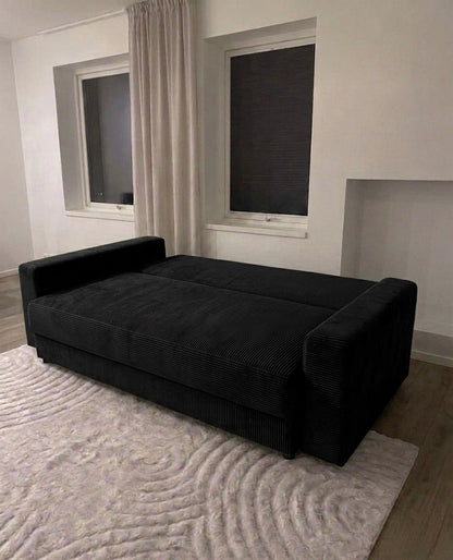 Svart (manchester) - bäddsoffa med utökad förvaring — KRAMEN