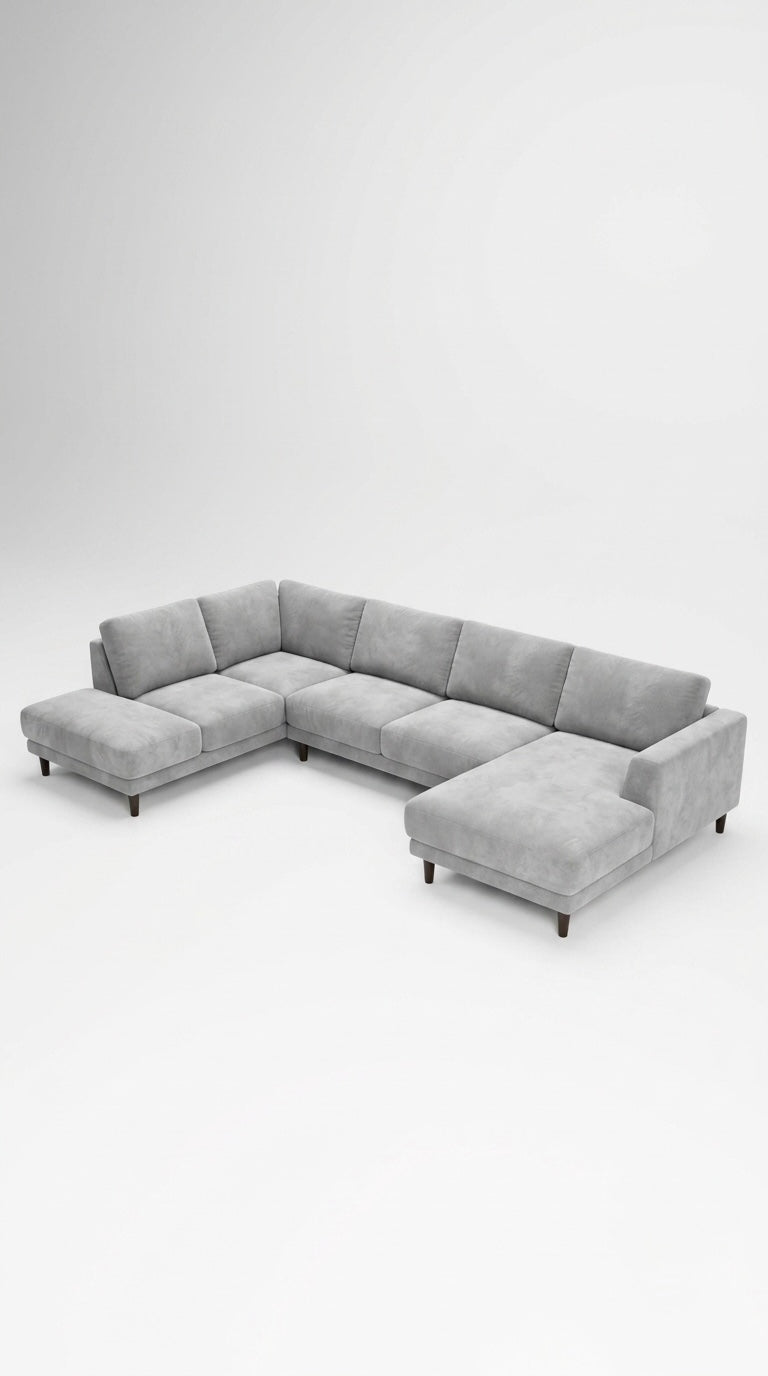 Cleveland | 4 sits med schäslong & divan – GREIGE