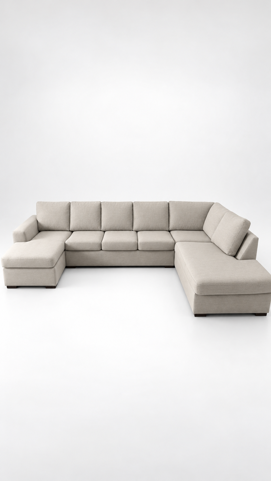 Nevada XL | 6-sits med schäslong & divan | Ljusbeige