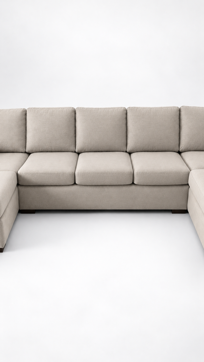 Nevada XL | 6-sits med schäslong & divan | Ljusbeige